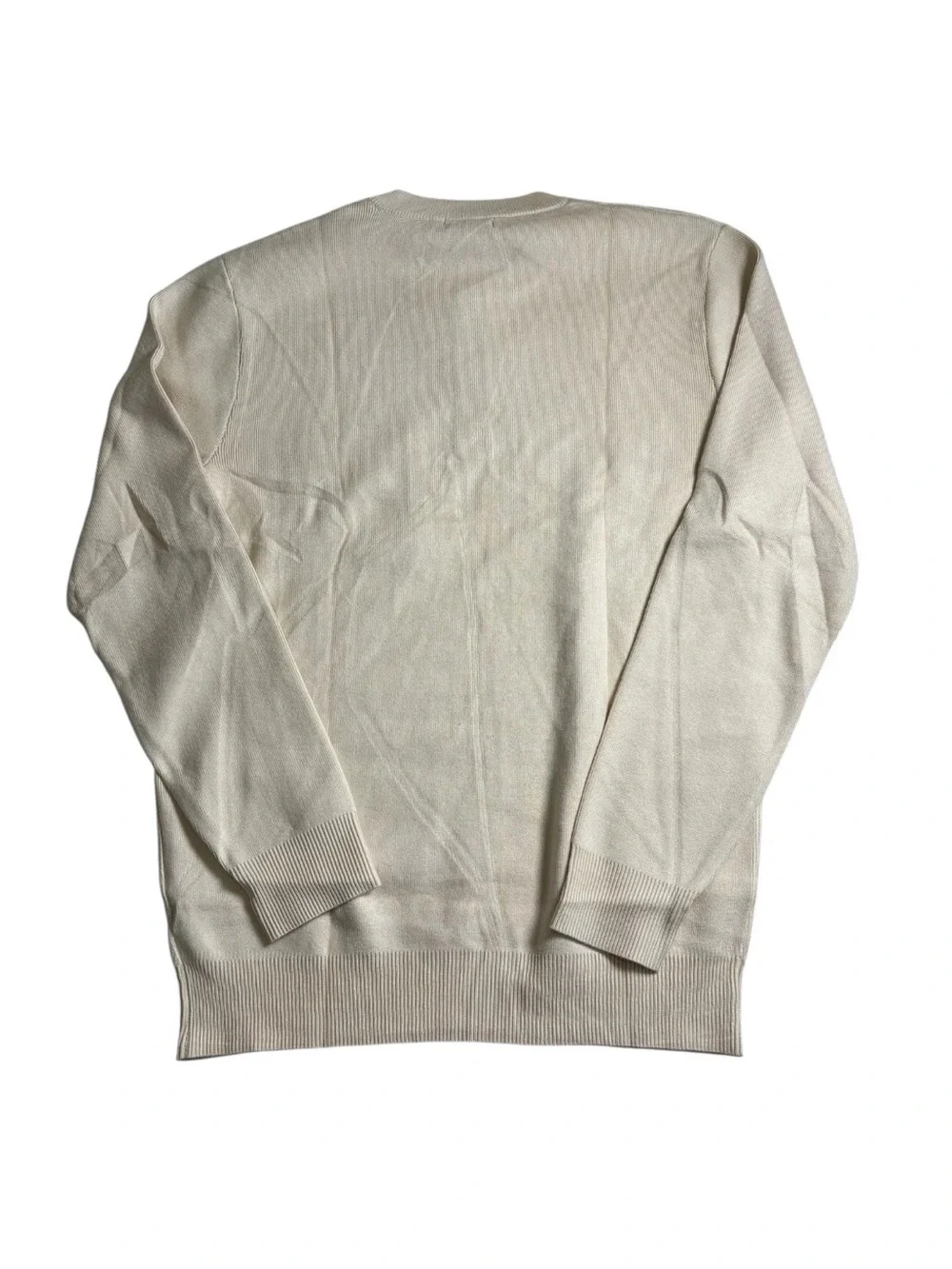 Coofandy Sweater Pullover Men M Cream Beige Knit Long Sleeve Crew Neck Button